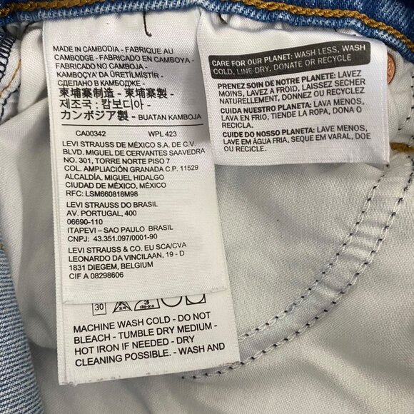 Levi's Wedgie Straight Fit Ankle Jeans Womens 25 Light Wash High-Rise Distressed - Picture 12 of 14